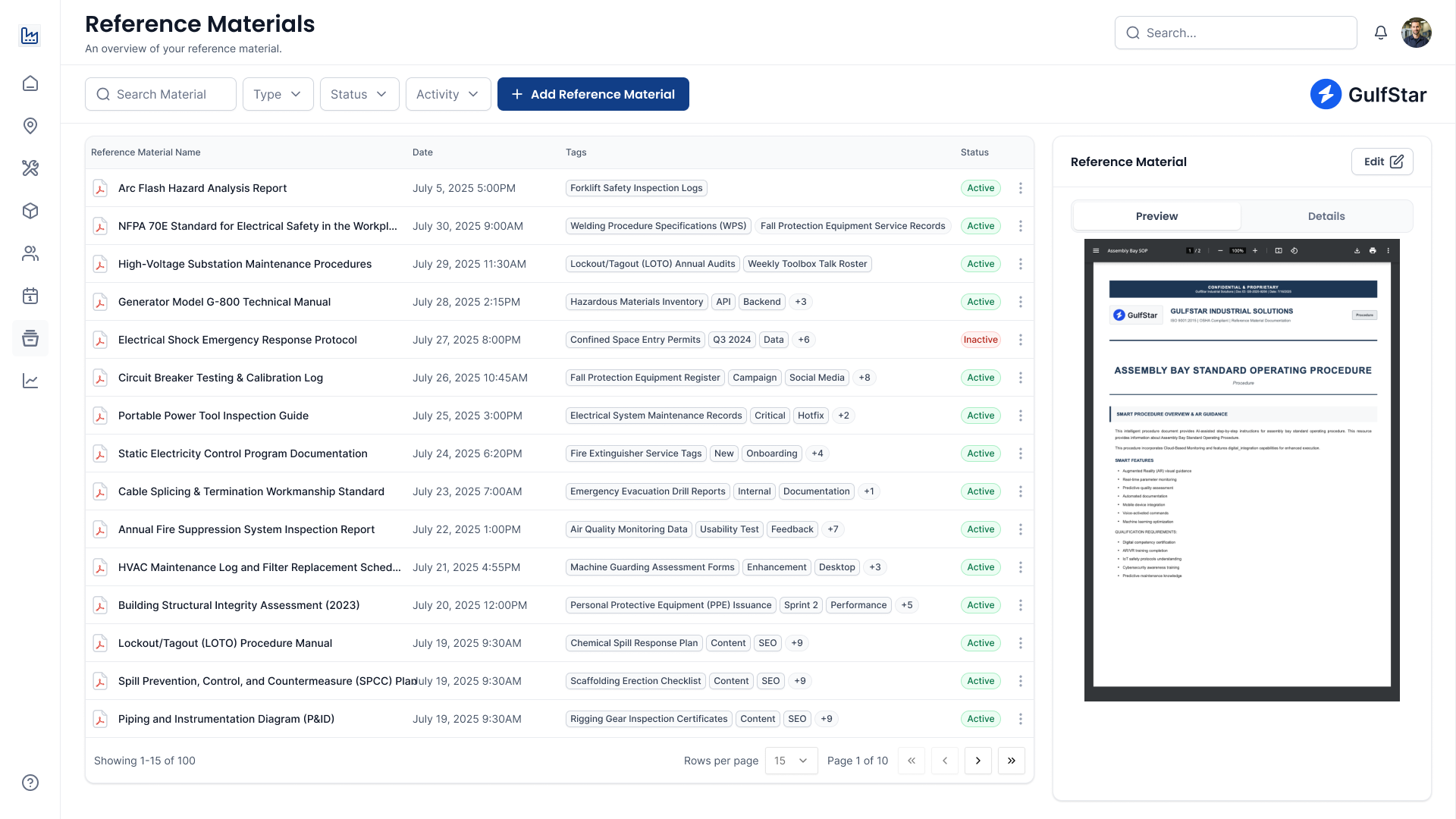 Document Management Interface - View 1