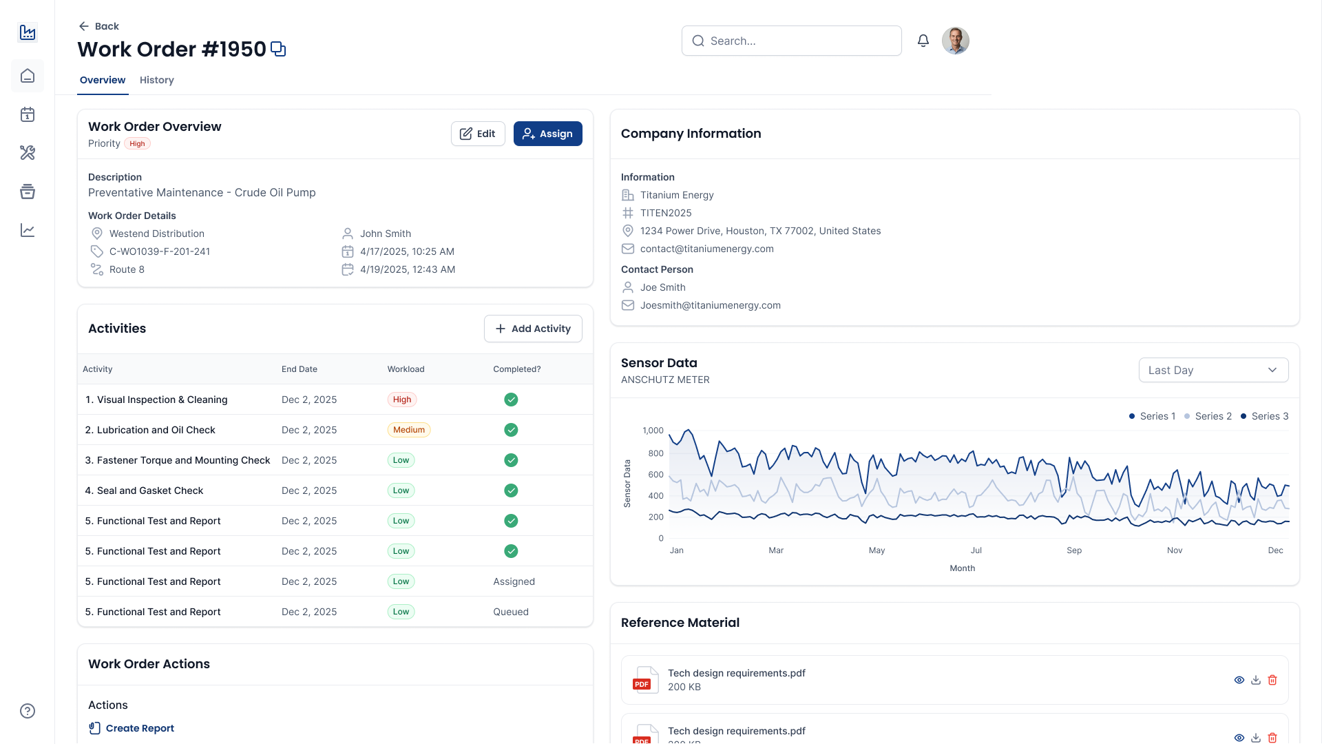 Work Orders Interface - View 1