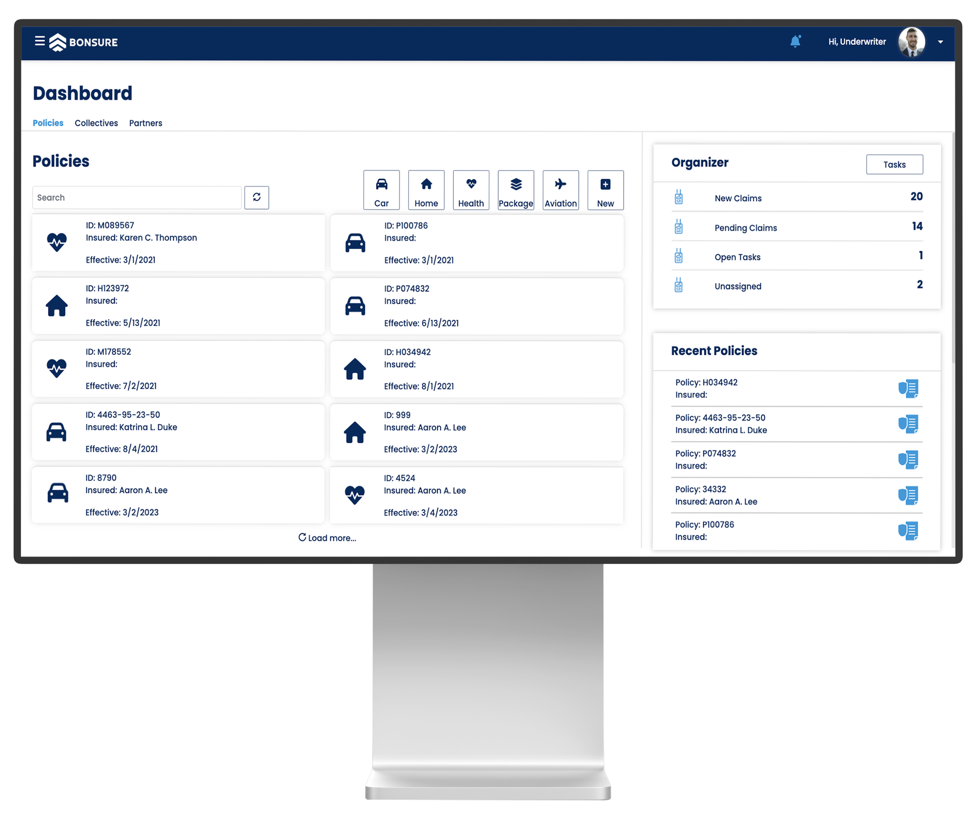 Underwriter Portal App Interface