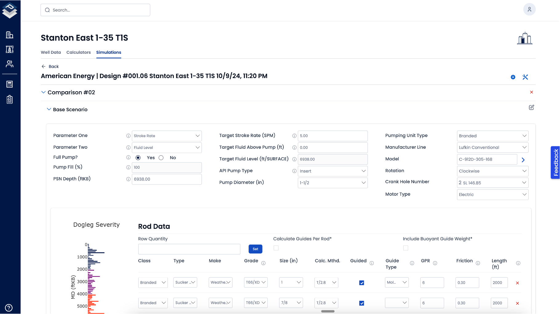 Rod Lift Simulation Software Interface